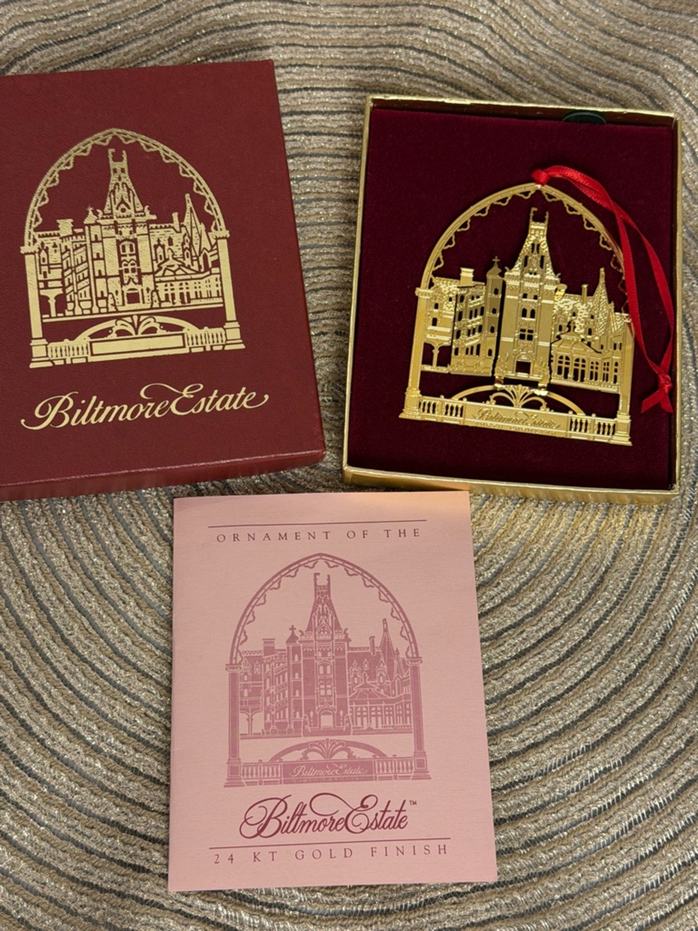 Biltmore Estate 24KT Gold Finish Ornament 1997 Vintage House Christmas Decor NC